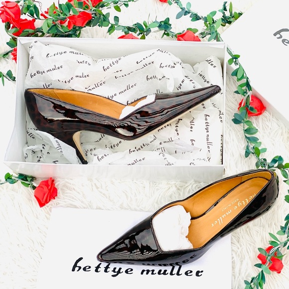 bettye muller Shoes - Bettye Muller Storie Leopard Patent Low Pumps